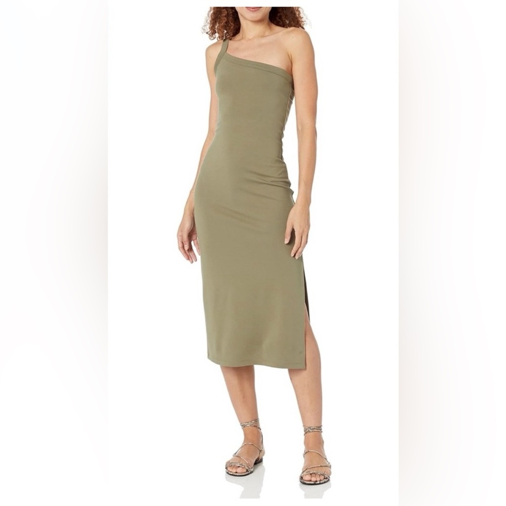 D155 NWT The Drop Women's Aditi One-Shoulder Bodycon Knit Dress - Size:‎ Large